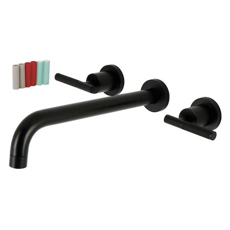 Kingston Brass KS8050CKL Wall Mount Tub Faucet, Matte Black KS8050CKL